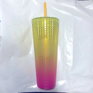 Starbucks summer 2022 lemon gradient grid tumbler